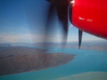 [Flying at the west coast of Greenland]