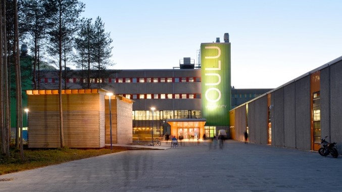 decorative; the main entrance of the University of Oulu Linnammaa campus